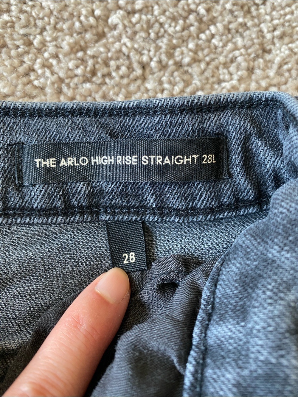 Denim Forum The Arlo High Rise Straight 28L Jeans Size 28 Washed Black - Picture 8 of 13